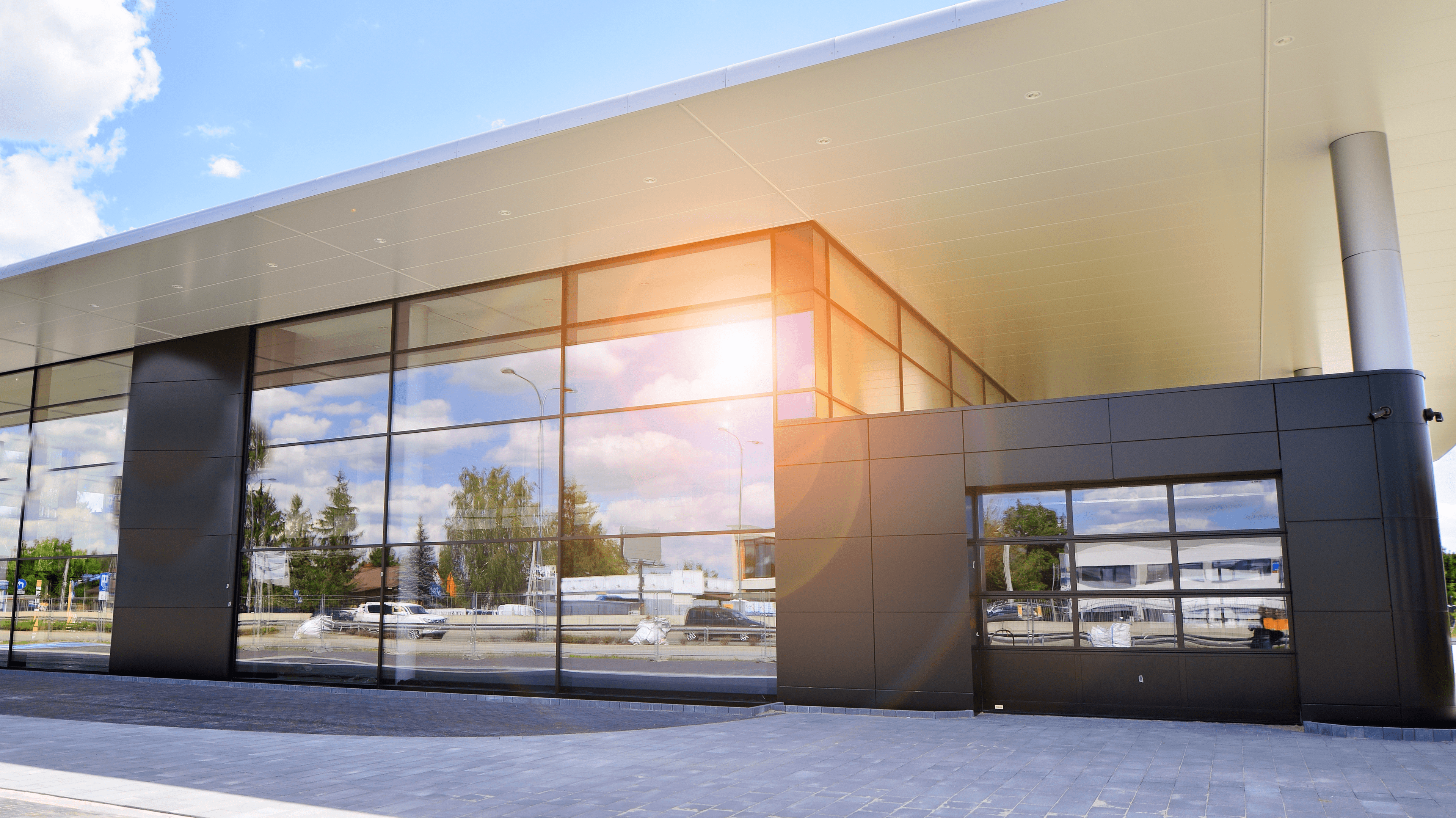 Modern building with light